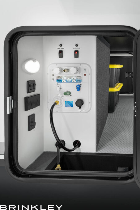 | Model R Full Profile Fifth Wheel Line 27 Model R Fifth Wheels Exterior Docking Utility Center 2027 Brinkley RV