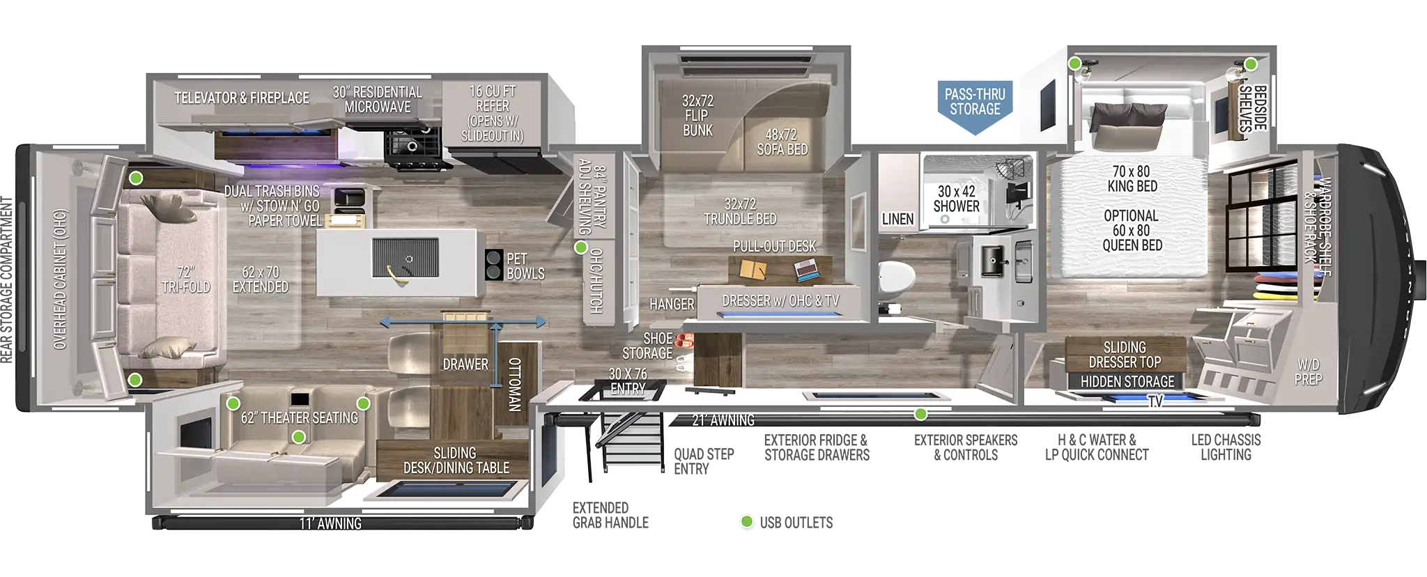 Model Z 3610 Mid Bunk Fifth Wheels