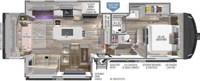 Model Z 2900 Fifth Wheel Floorplan Brinkley RV