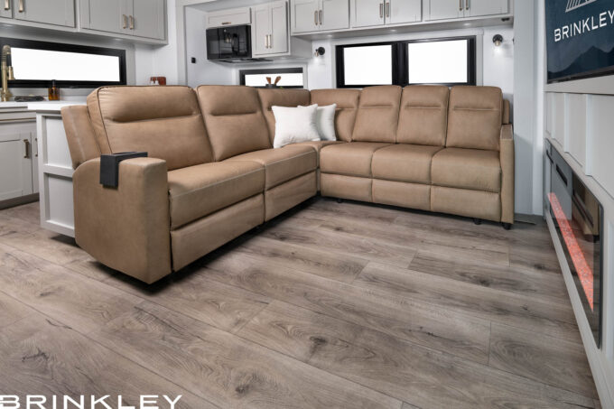Model Z 3200 Fifth Wheels Living Room EZ Out L Sofa 2026 Brinkley RV 2408