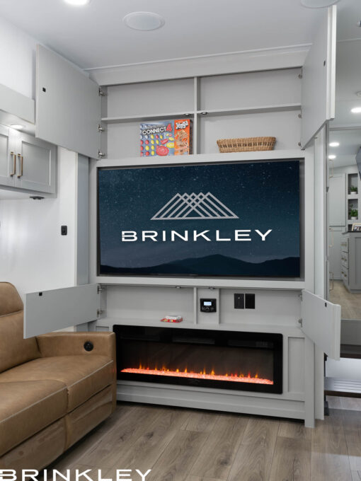 Model Z 3200 Fifth Wheels Living Room Entertainment Storage Wall 2026 Brinkley RV 9988