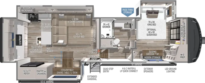 Model Z 3200 Fifth Wheel Floorplan Brinkley RV