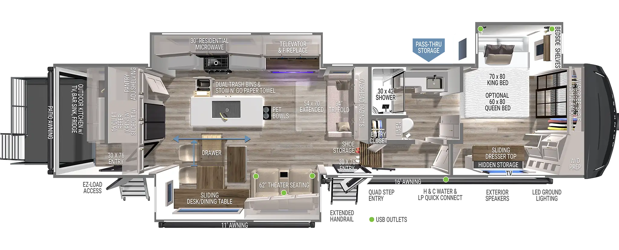 | Model Z 3420 Fifth Wheels 1 Model Z 3420 Fifth Wheel Floorplan Layout