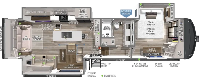 Model Z 3600 Fifth Wheel Floorplan Brinkley RV
