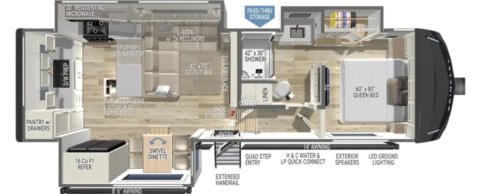 Model Z 2700 Fifth Wheel Floorplan Brinkley RV