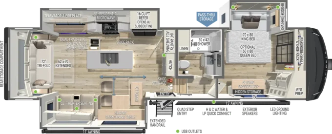Model Z 3100 Fifth Wheel Floorplan Brinkley RV
