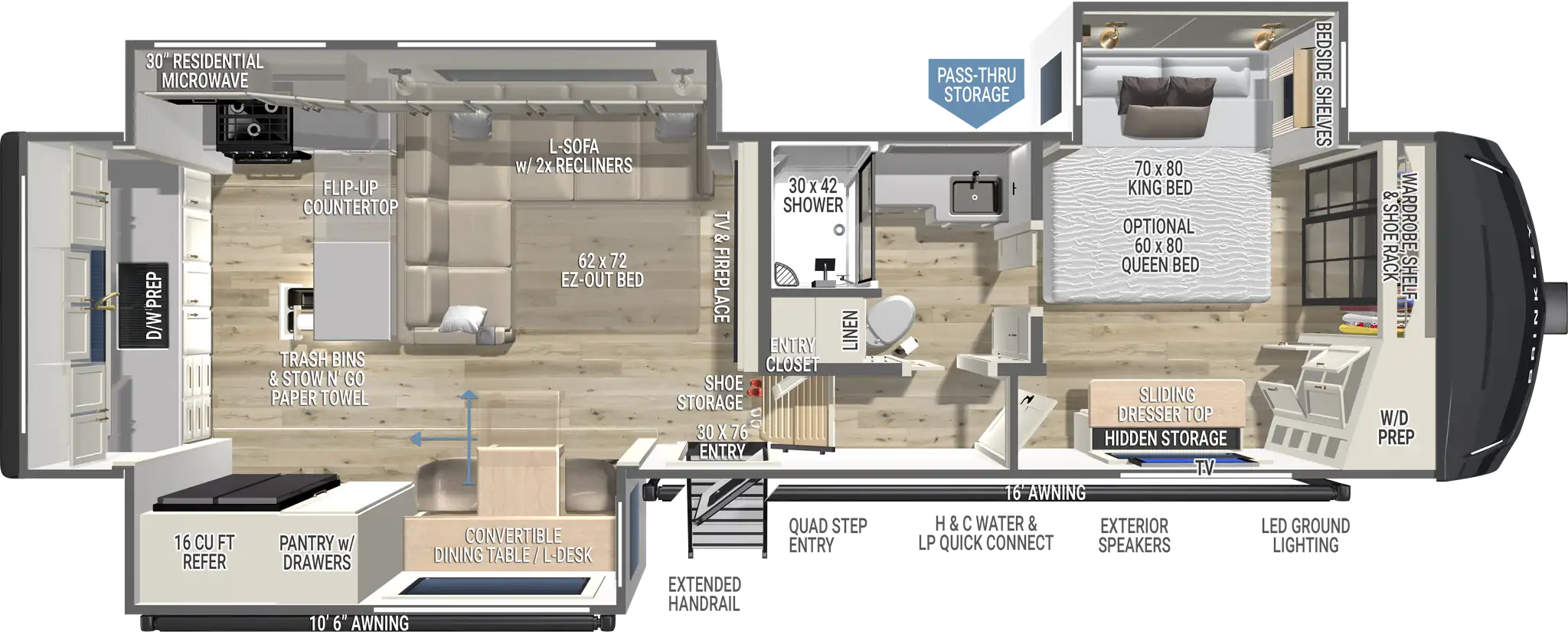 | Model Z 3200 Fifth Wheels 1 2027 Model Z 3200 Luxury Fifth Wheel Floorplan by Brinkley RV