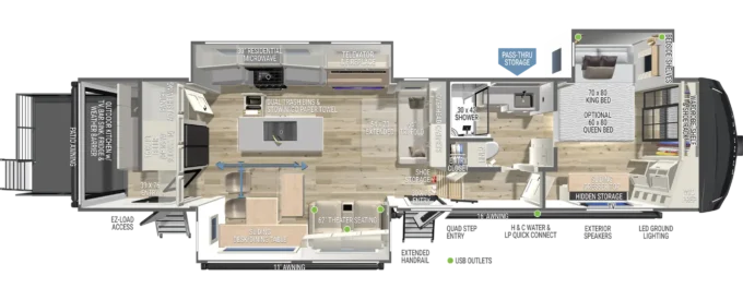 Model Z 3420 Fifth Wheel Floorplan Brinkley RV