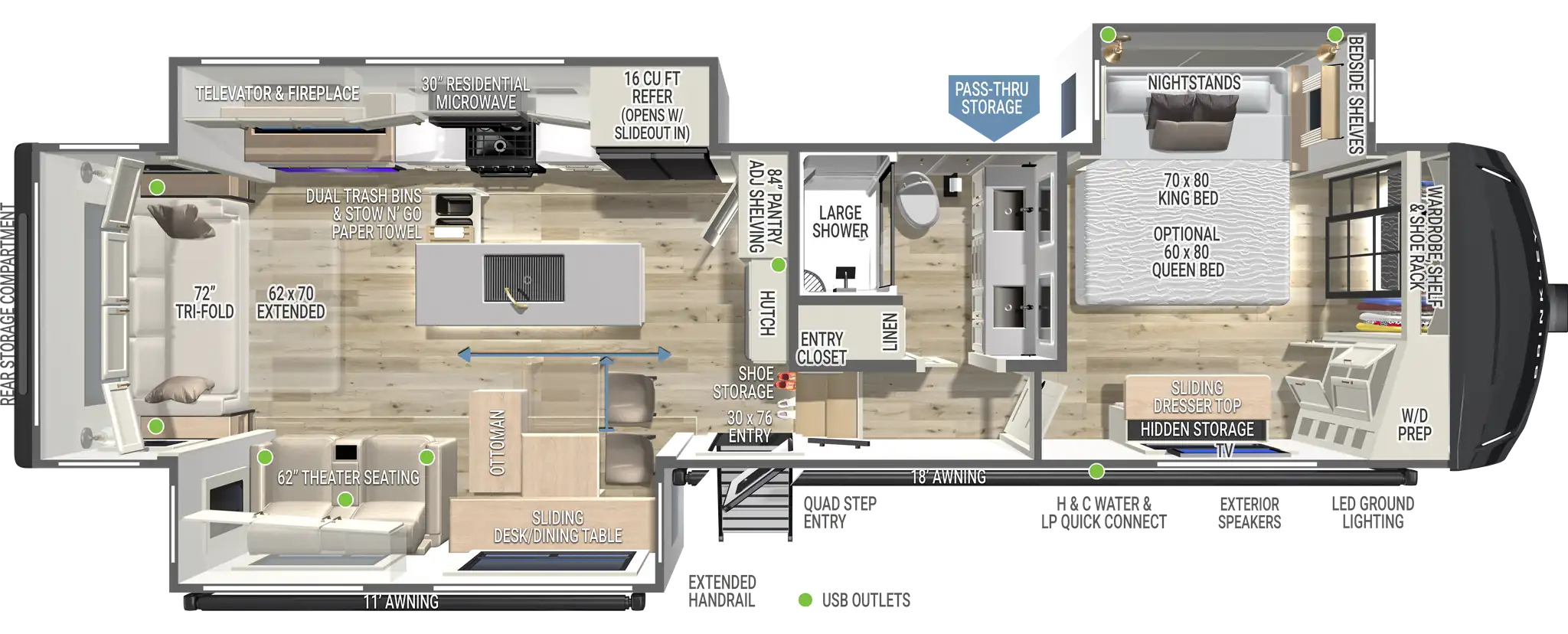 | Model Z 3600 Fifth Wheels 1 2027 Model Z 3600 Fifth Wheel Floorplan Layout