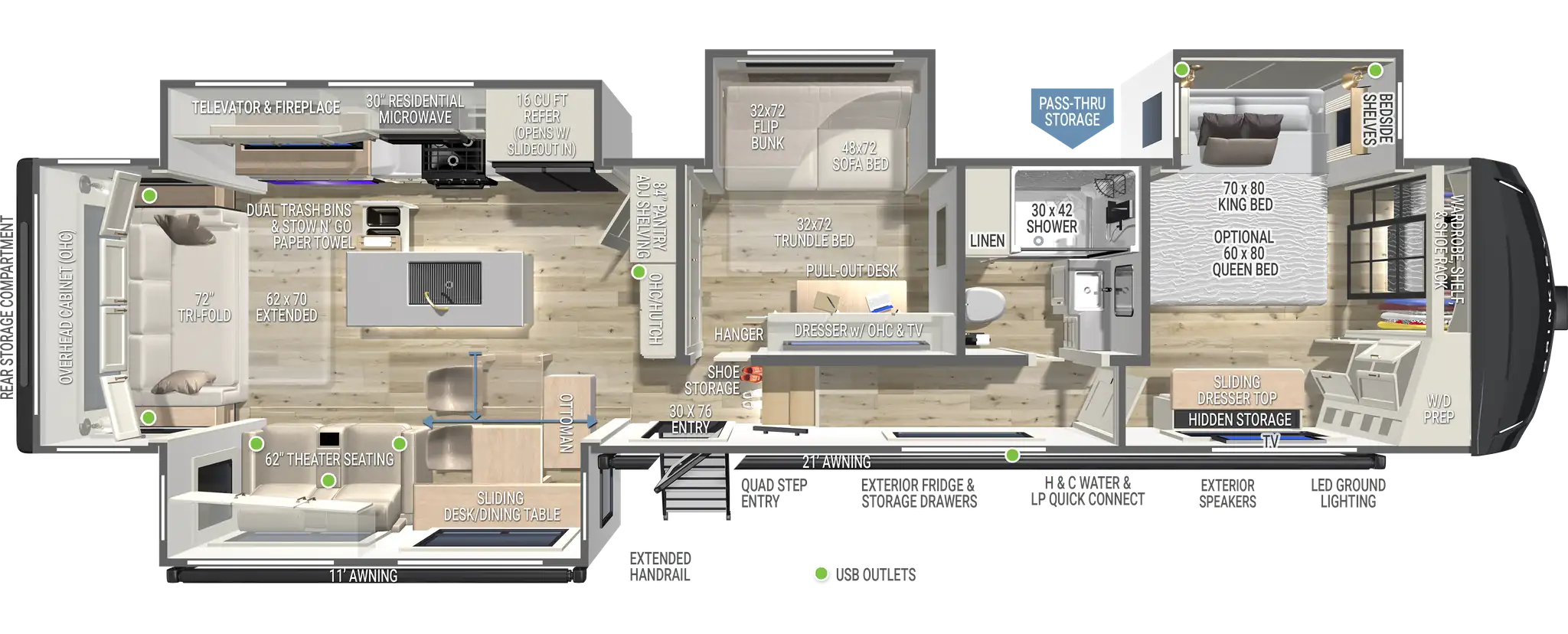 | Model Z 3610 Fifth Wheels 1 2027 Bunkhouse Fifth Wheels with Bunk Beds