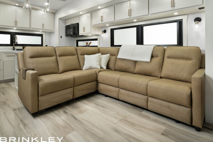 Model Z 3200 Fifth Wheels Living Room L Shaped Sofa 5 Section 2027 Brinkley RV 3381