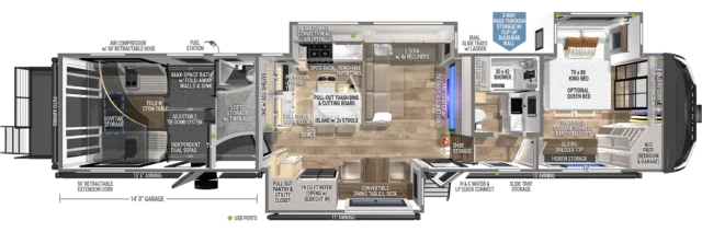 Model G 3950 Luxury Fifth Wheel Toy Haulers by Brinkley RV 2024