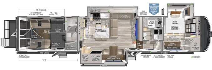 | Model G 3970 Toy Haulers 2212 Brinkley Model G 3970 2 Bathroom Toy Hauler Floorplans