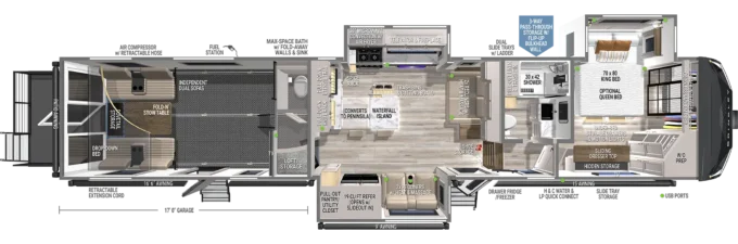 Brinkley 4120 Model G Toy Hauler Largest Garage