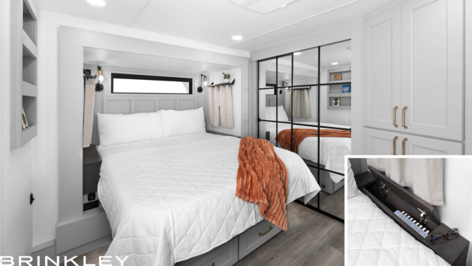 | Model G Fifth Wheel Toy Hauler Line 147 Optional Queen Bed with Nightstands