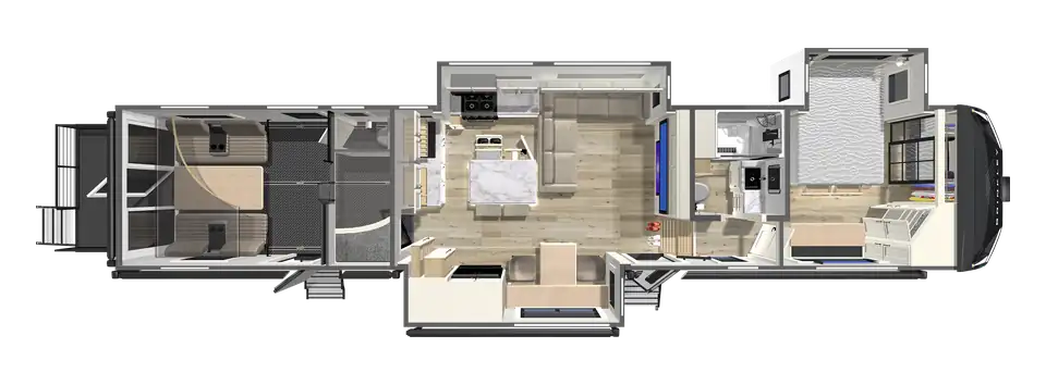 Brinkley RV Model G 3950 Toy Hauler Floorplan 2027 G 3950 Toy Hauler 14 foot Garage