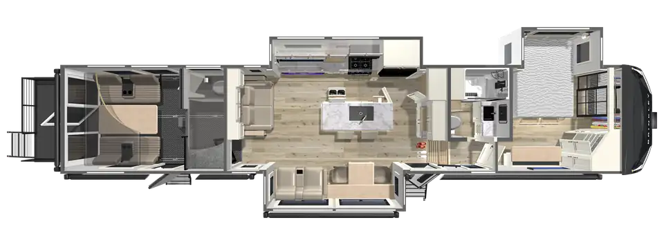 Brinkley RV Model G 4100 Toy Hauler Floorplan 2027 G 4100 Fifth Wheel Toy Hauler Floorplan by Brinkley RV