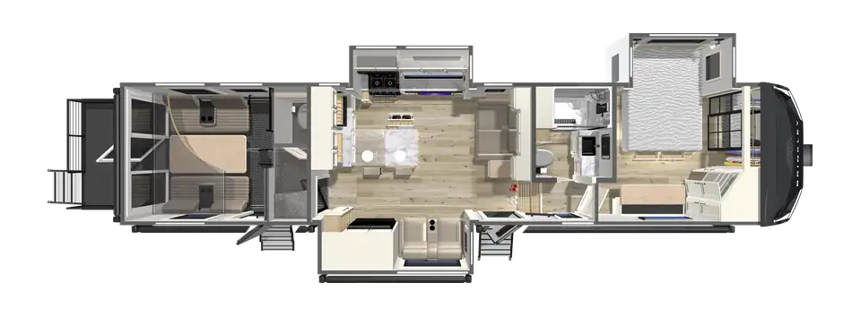 Brinkley RV Model G 3520 Toy Hauler Floorplan 2027 Fifth Wheel Toy Hauler with 11 foot Garage G 3520