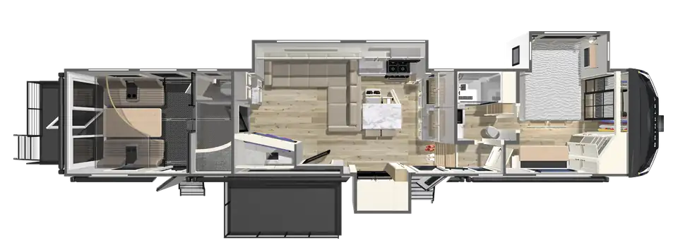 Brinkley RV Model G 4200 Toy Hauler Floorplan with Triple Axle 2027 G 4200 Fifth Wheel Toy Hauler Floorplan with Triple Axle by Brinkley RV