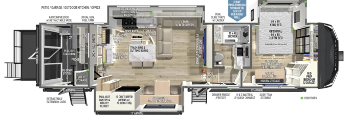 Model G 3250 Luxury Fifth Wheel Toy Haulers by Brinkley RV