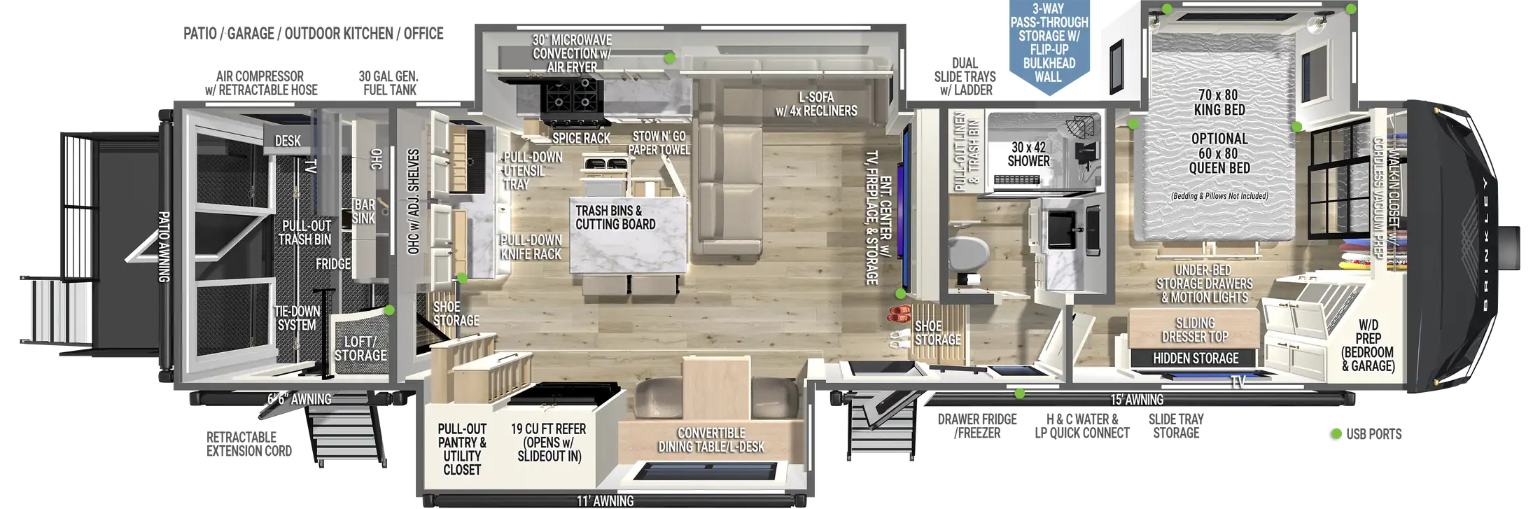 | Model G 3250 Toy Haulers 1 2027 Brinkley RV Model G 3250 Floorplan