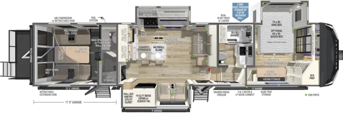 Model G 3520 Luxury Fifth Wheel Toy Haulers by Brinkley RV