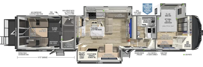 Model G 3950 Luxury Fifth Wheel Toy Haulers by Brinkley RV