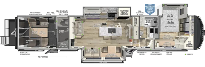 Model G 4100 Luxury Fifth Wheel Toy Haulers by Brinkley RV