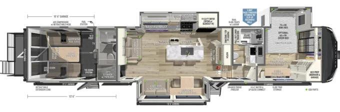 Model G 4170 Luxury Fifth Wheel Toy Haulers by Brinkley RV