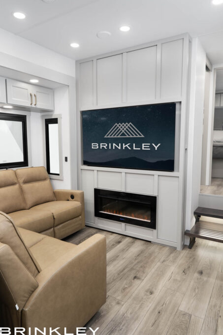 | Model Gx Fifth Wheel Toy Hauler Line 86 Model Gx 3450x Fifth Wheels Living Room TV Fireplace 2027 Brinkley RV 7035