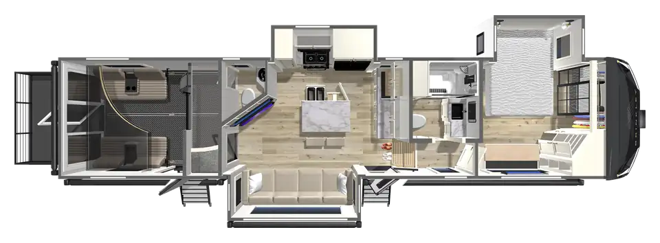 Brinkley RV Gx 3500 Luxury Fifth Wheel Toy Hauler Floorplan 2027 Gx 3500 Fifth Wheel Toy Hauler Floorplan with 11' Garage by Brinkley RV