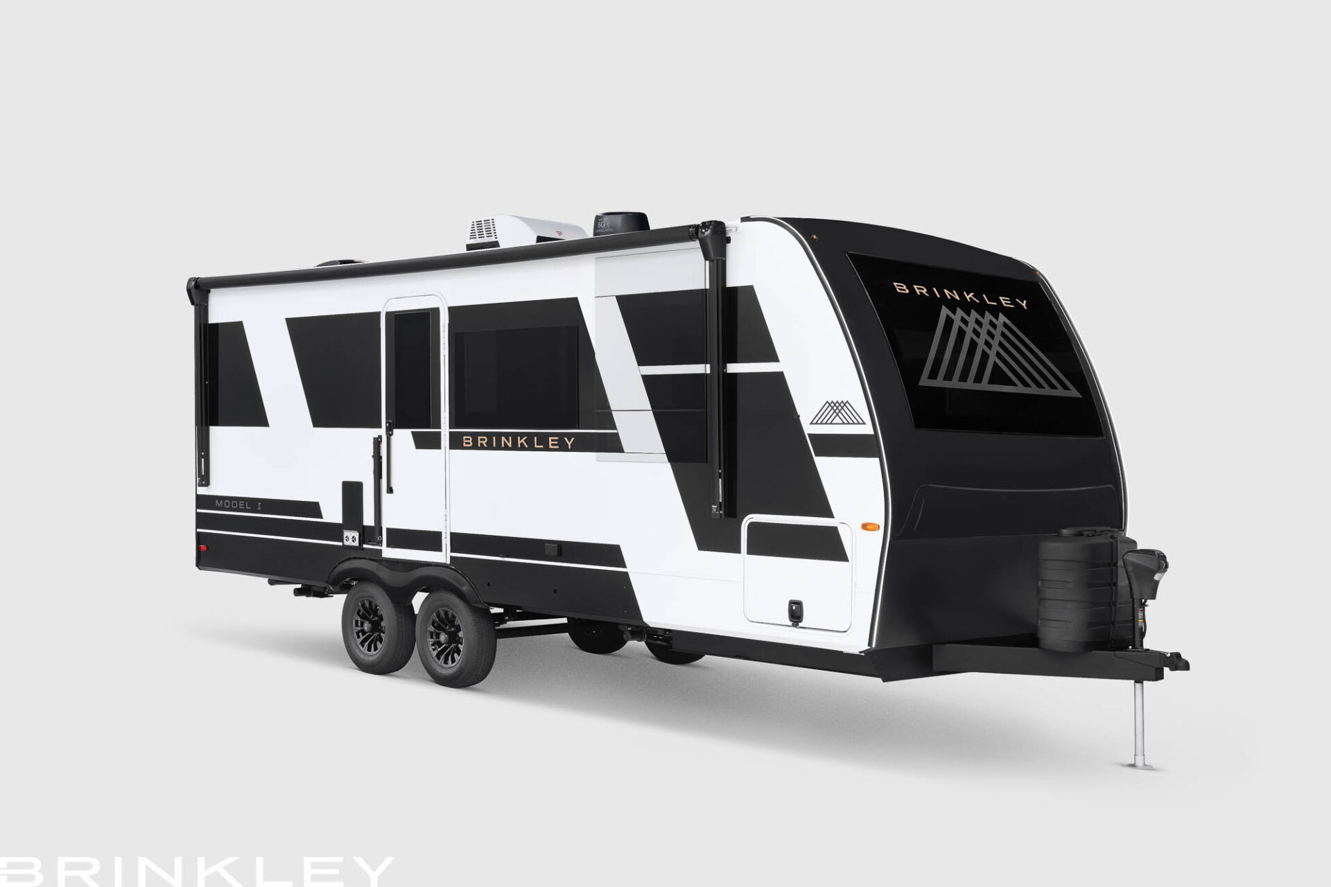 Brinkley Model I RV with a modern automotive painted aluminum exterior built-to-last, shown against a clean white background.