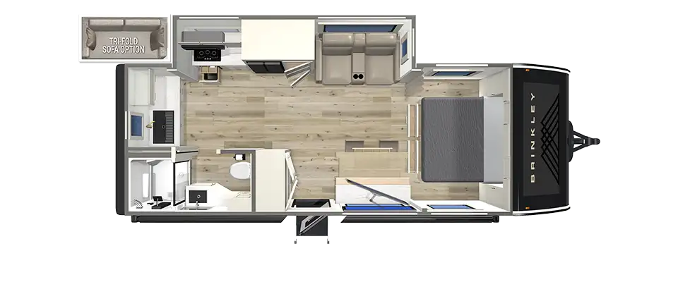 Brinkley RV I 235 Travel Trailer Floorplan 2027 Small Luxury Travel Trailers Floorplan I 235
