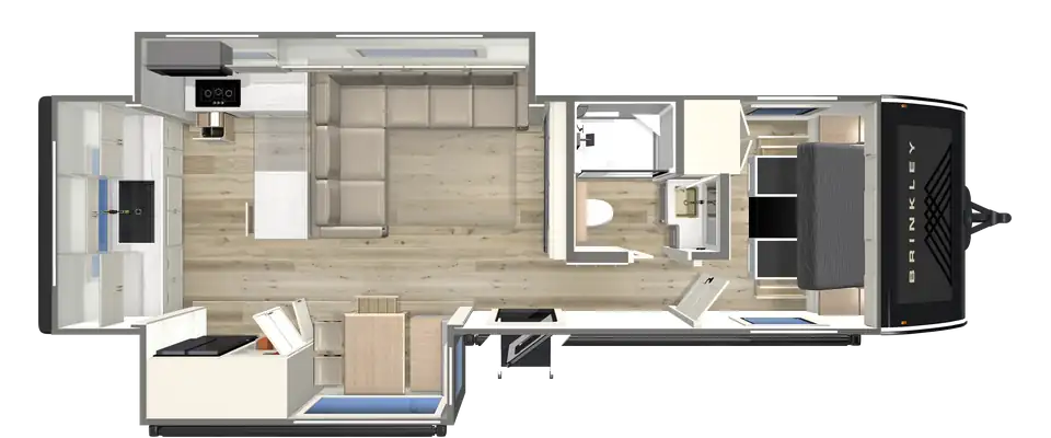 2027 Brinkley RV I 296 Travel Trailer Floorplan with EZ-Out Sofa Bed