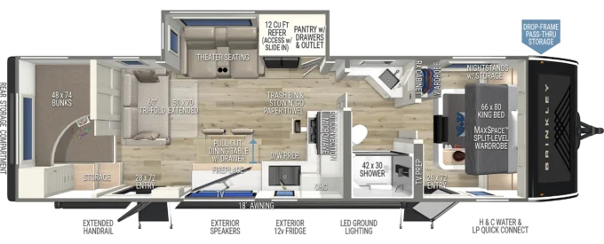 Model I 294 Bunkhouse Lightweight Travel Trailers by Brinkley RV