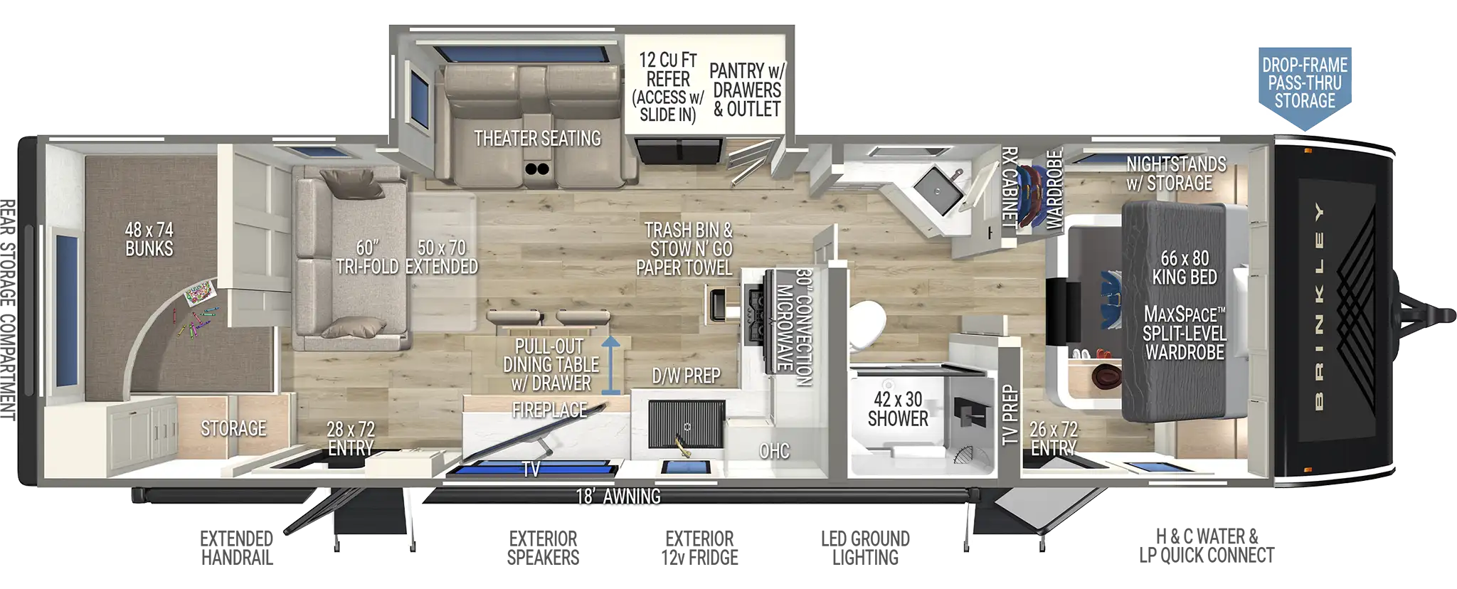 | Model I 294 Travel Trailers 1 2027 Model I 294 Luxury Travel Trailers with Bunk Beds by Brinkley RV