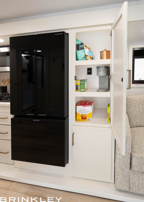 Large Travel Trailer Pantry with Power Outlets