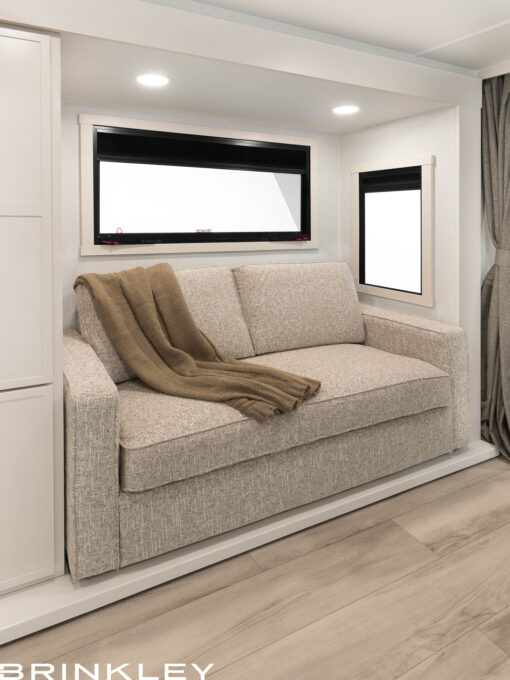 62-inch Tri-Fold Travel Trailer RV Sofa with integrated Scotchgard protection and 52x70 sleeper