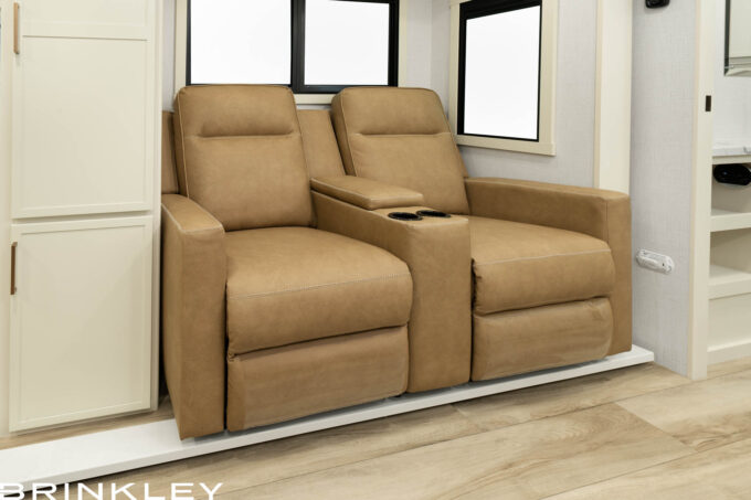 | Model I 26x Travel Trailers 23 Model Ix 26x Travel Trailers Living Room Theater Seating 2027 Brinkley RV 6743