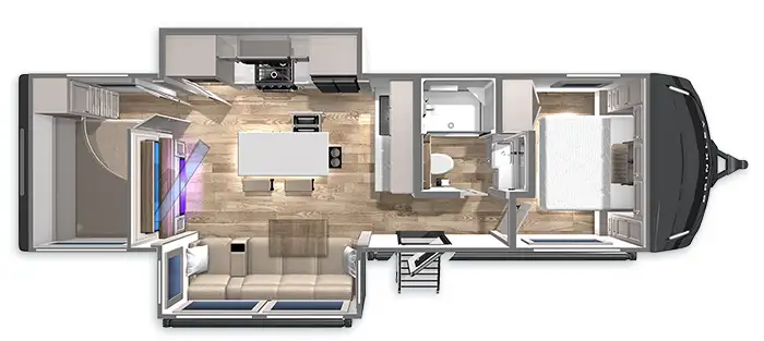 Z AIR 295 Bunkhouse Travel Trailer Floorplan