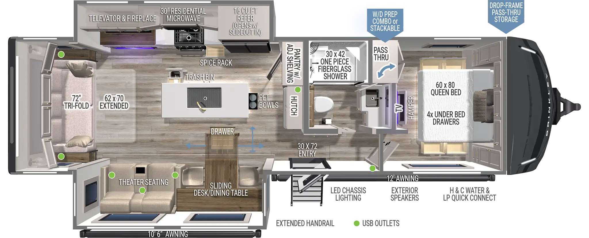 Model Z AIR 297 Luxury Travel Trailers by Brinkley RV