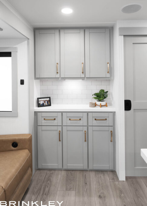 Model Z AIR 315 Travel Trailers Interior 2nd Hutch with Tile Backsplash 2026 Brinkley RV Model Z AIR Travel Trailers