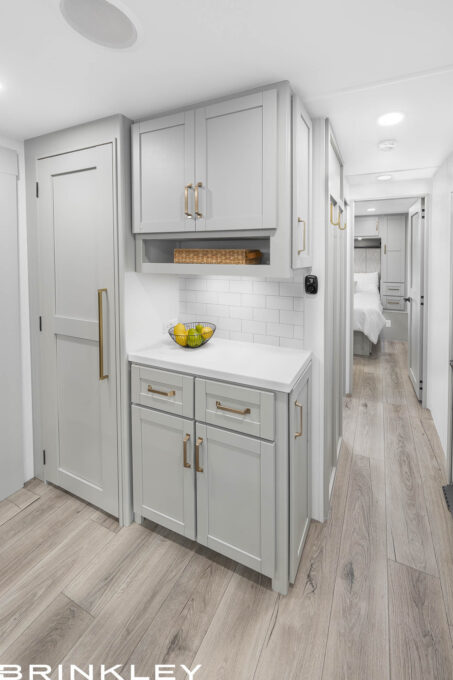 Model Z AIR 315 Travel Trailers Interior Hutch with Tile Backsplash 2026 Brinkley RV Model Z AIR Travel Trailers