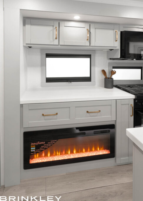 Model Z AIR 315 Travel Trailers Living Room Fireplace 2026 Brinkley RV Model Z AIR Travel Trailers