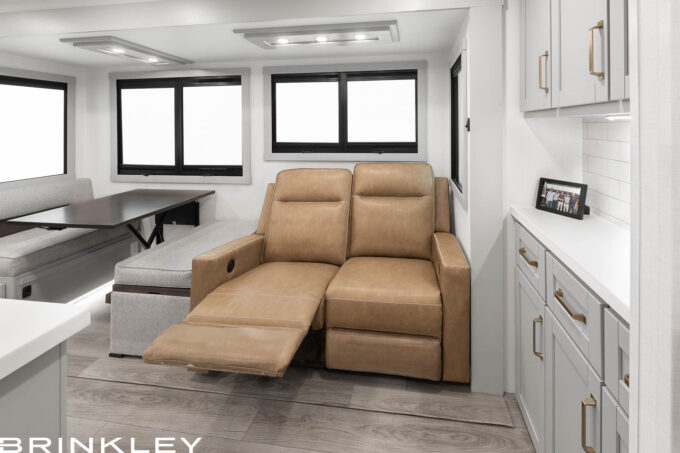 Model Z AIR 315 Travel Trailers Living Room Theater Seating Reclining 2026 Brinkley RV Model Z AIR Travel Trailers