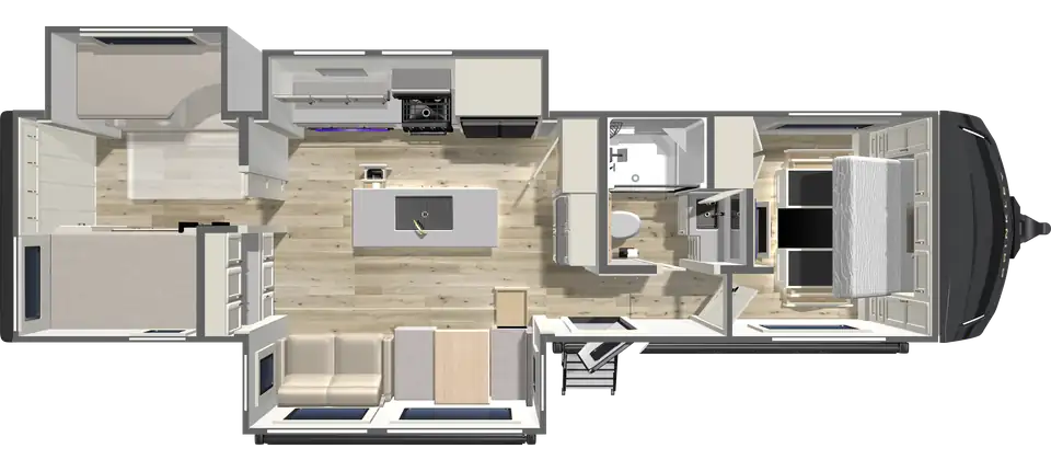 Brinkley RV Model Z AIR 315 Bunkhouse Travel Trailer Floorplan 2027 Model Z 315 AIR Travel Trailer Floorplan